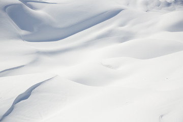 Fototapeta premium Beautiful snow covered hill detail, winter landscape