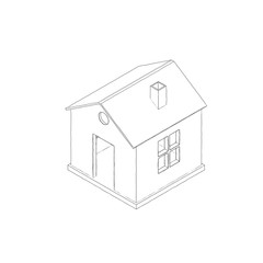 House icon. Isolated on white background. Sketch illustration.
