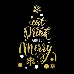 Christmas, Newy Year party invitation gold glitter