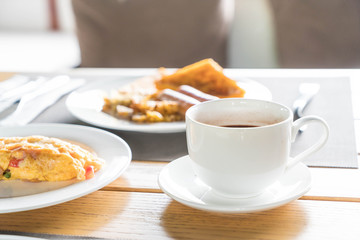 a cup of coffee for breakfast
