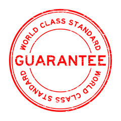 Grunge red world class standard guarantee round rubber stamp