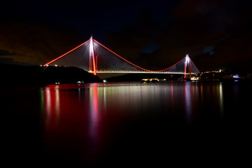 Istanbul Yavuz Sultan Selim Bridge with longexposure shot.