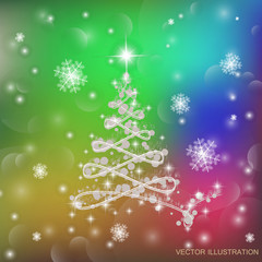 Christmas tree vector illustration.
