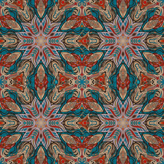 Ornate floral seamless texture, endless pattern with vintage mandala elements.