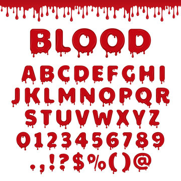 Vector bloody latin alphabet