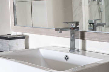 Beautiful luxury sink decoration in bathroom interior for backgr