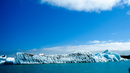 Lagoon Jokulsarlon, glacial lake and icebergs in Iceland