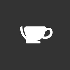 Cup logo on black background. Vector icon