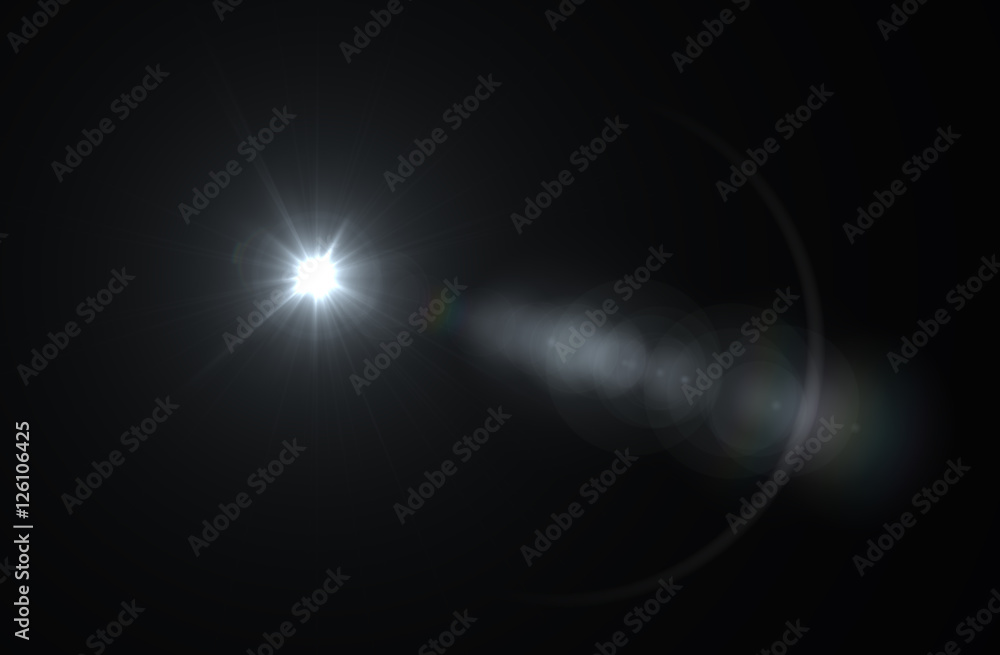 Canvas Prints lens flare effect in space 3d render