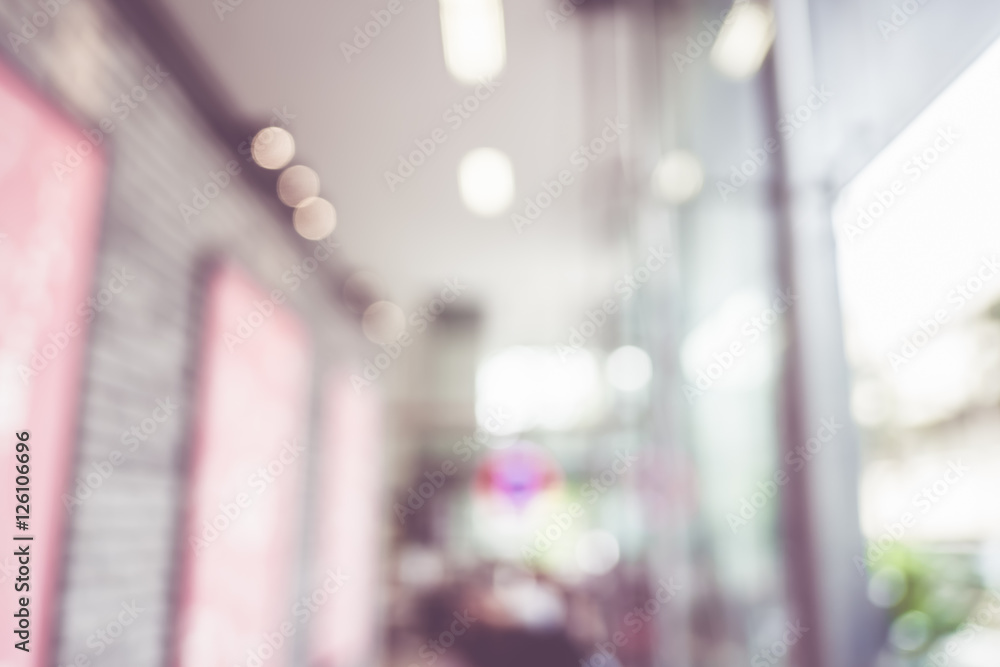 Aufkleber blurred background coffee shop blur background with bokeh light