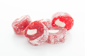 Tasty Turkish delight isolated on white