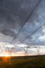 Power plant during sunset