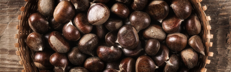 Chestnut in a wicker basket