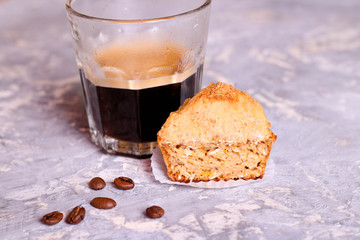 cupcake with a cup of coffee