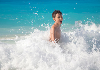 Summer Fun - Happy Kid in the Sea