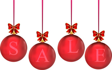 christmas sale in colorful balls