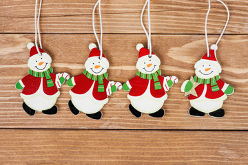 Christmas decoration on wooden background.