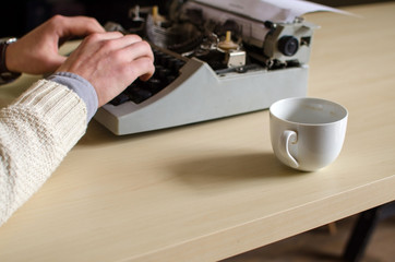 Fototapeta na wymiar Close-up photo of typewriter