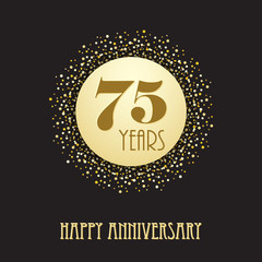 HAPPY 75 YEAR ANNIVERSARY Vector Card