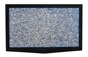 TV with cable out. Isolated on white.