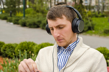 Man in headphones