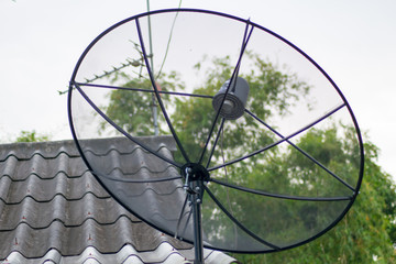 satellite dish and TV antenna