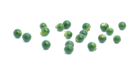 Fresh green pepper on white background.