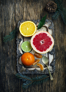 Fresh assorted citrus fruits