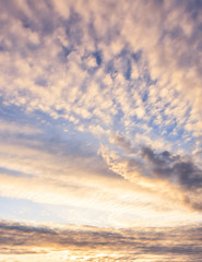 Calm sunset clouds and blue sky