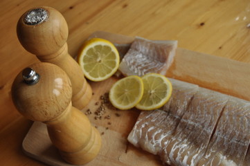 Fillet of fish. Dish, main dish. Fasting food seasoning