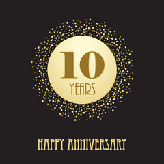 HAPPY 10 YEAR ANNIVERSARY Vector Card
