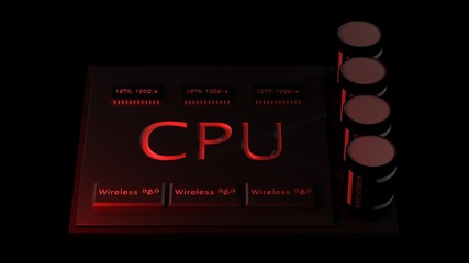 3d rendering central Computer Processors CPU concept. technology