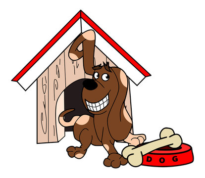 Hond voor hondehok