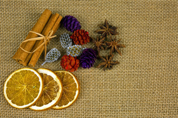 Christmas decoration on natural background