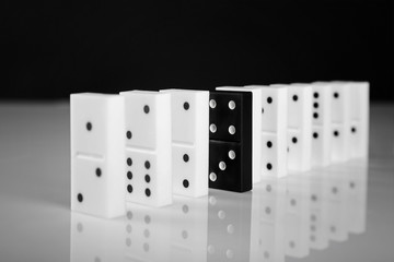 Dominoes on dark background