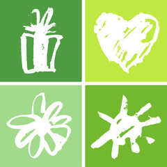 four frames with water-colour