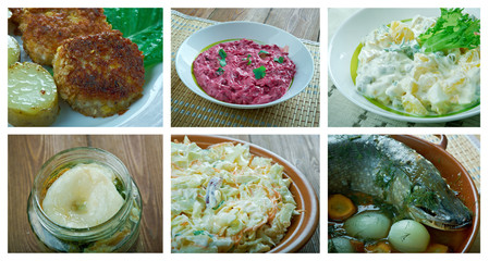  Scandinavia cuisine.Food set