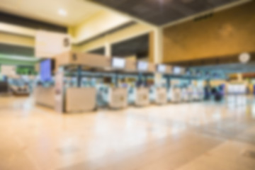 abstract blur background of counter checkin at airport