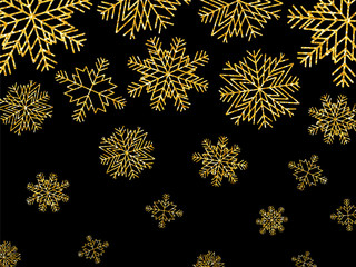 GOLDEN GLITTER SNOWFLAKES CHRISTMAS BACKGROUND 3