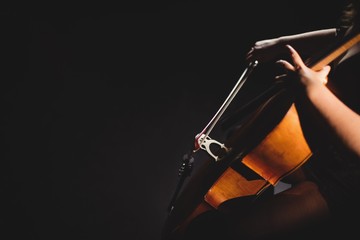 Female student playing violin