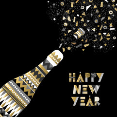 Gold New Year drink bottle fancy party celebration