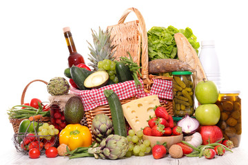 composition with variety of organic food