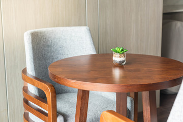 Table setting on a terraced lounge
