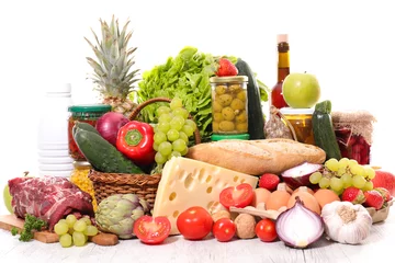 Foto op Plexiglas composition with variety of organic food © M.studio