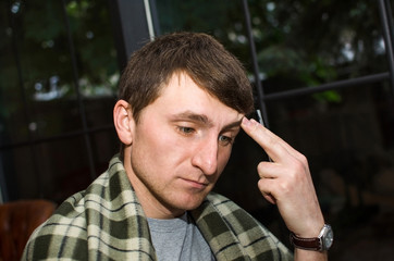 Young man is resting