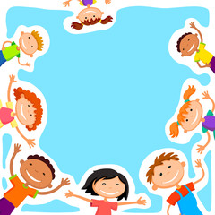 vector background blank with kids summer camp