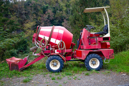 Red Cement Mixer Car