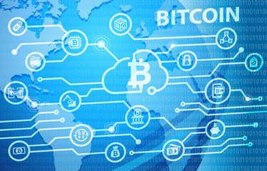 Bitcoin Electronic Crypto Currency Business Concept Background
