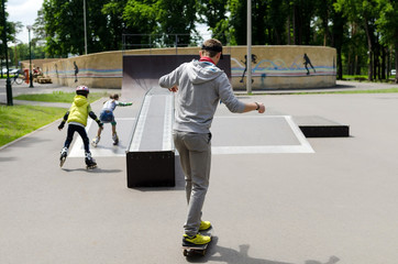 Young man with the skateboard 