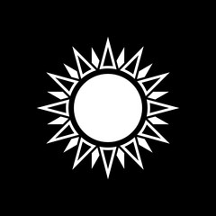The sunshine icon. Sunrise and sunshine, weather, sun symbol. UI. Web. Logo. Sign. Flat design. App. Stock